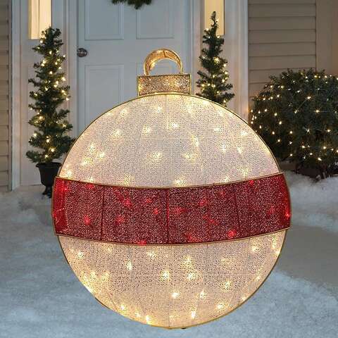 Celebrations LED Red/White Ornament 3 ft. Yard Decor