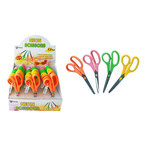 Diamond Visions Neon Colored Cushion Grip Scissors Stainless Steel 1 pk, Pack of 30