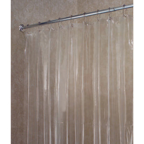 iDesign 72 in. H X 96 in. W Clear Solid Shower Curtain Liner Vinyl