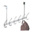 iDesign 18-1/2 in. L Chrome Silver Steel Large Classico Over the Door 6-Hook Rack 1 pk