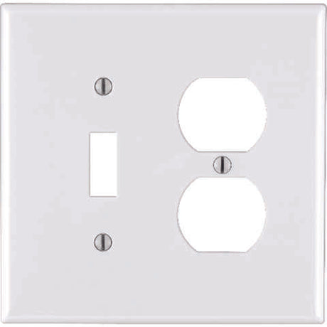 Leviton White 2 gang Thermoplastic Nylon Duplex/Toggle Wall Plate 1 pk