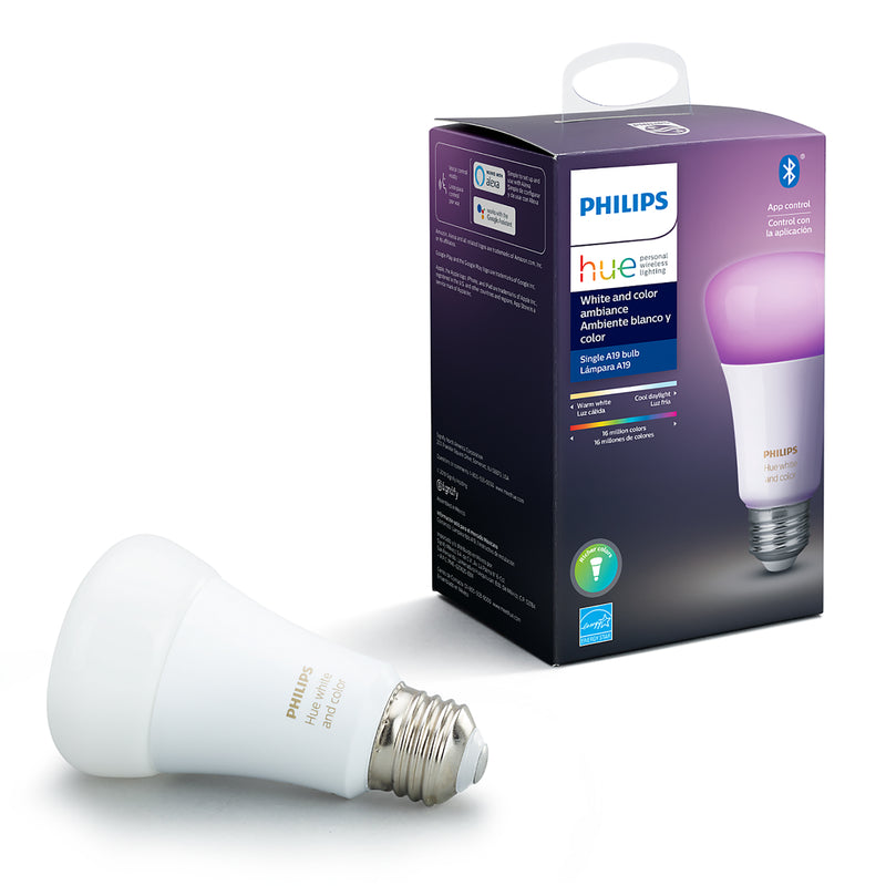 Philips Hue A19 E26 (Medium) Smart-Enabled LED Bulb Color Changing 60 Watt Equivalence 1 pk