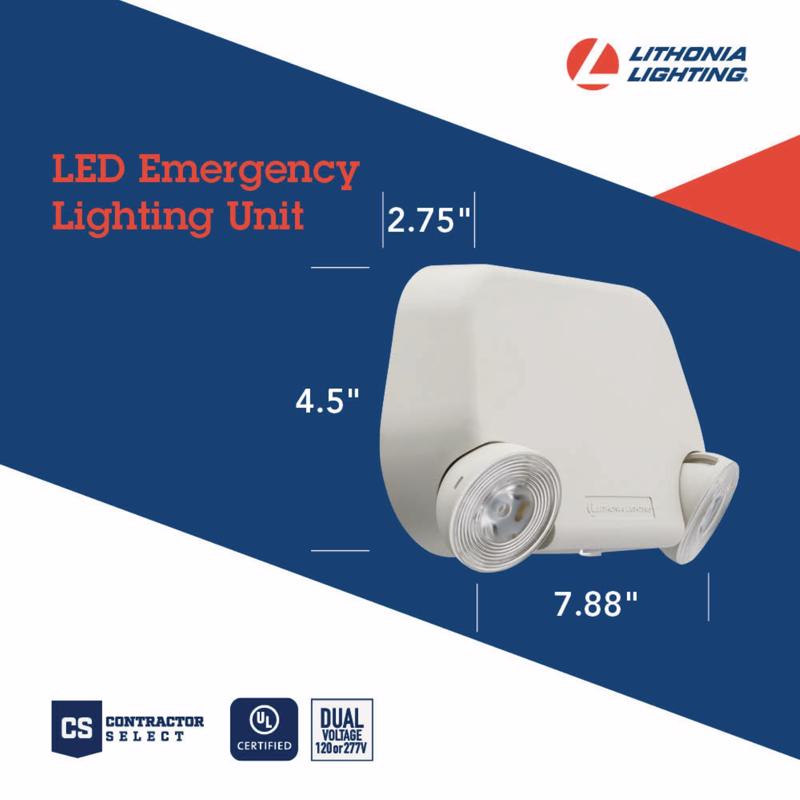 Lithonia Lighting Switch Hardwired LED White Emergency Light
