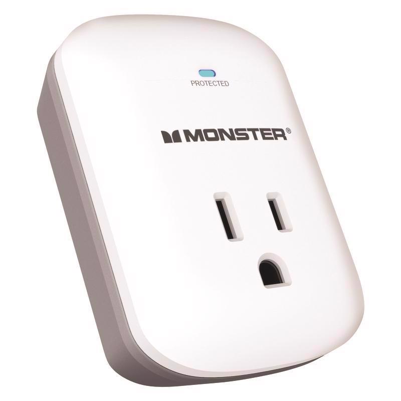Monster Just Power It Up 0 ft. L 1 outlets Wall Tap Surge Protector White 1200 J