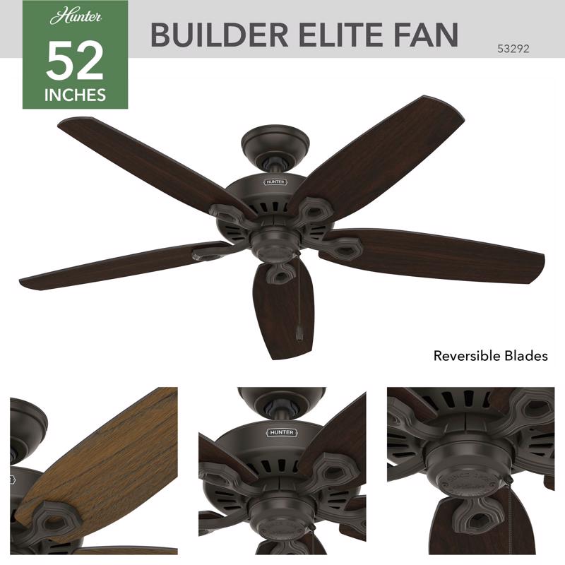 Hunter Builder Elite 52 in. New Bronze Indoor and Outdoor Ceiling Fan