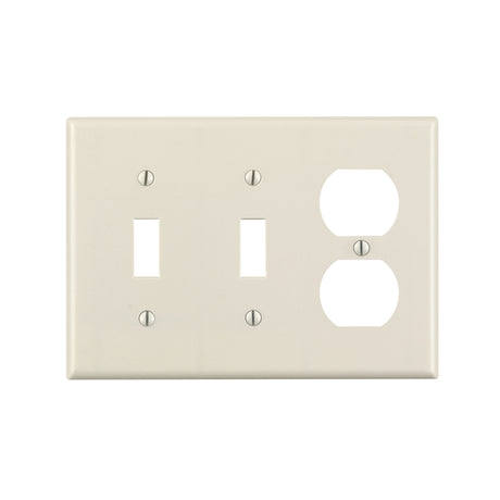 Leviton Almond 3 gang Thermoset Plastic Duplex/Toggle Wall Plate 1 pk