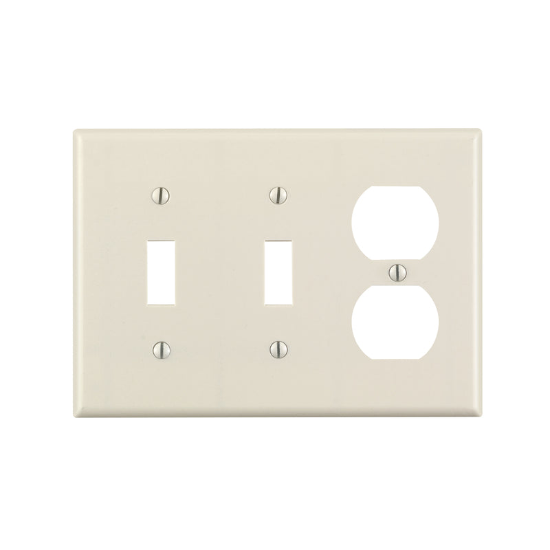 Leviton Almond 3 gang Thermoset Plastic Duplex/Toggle Wall Plate 1 pk