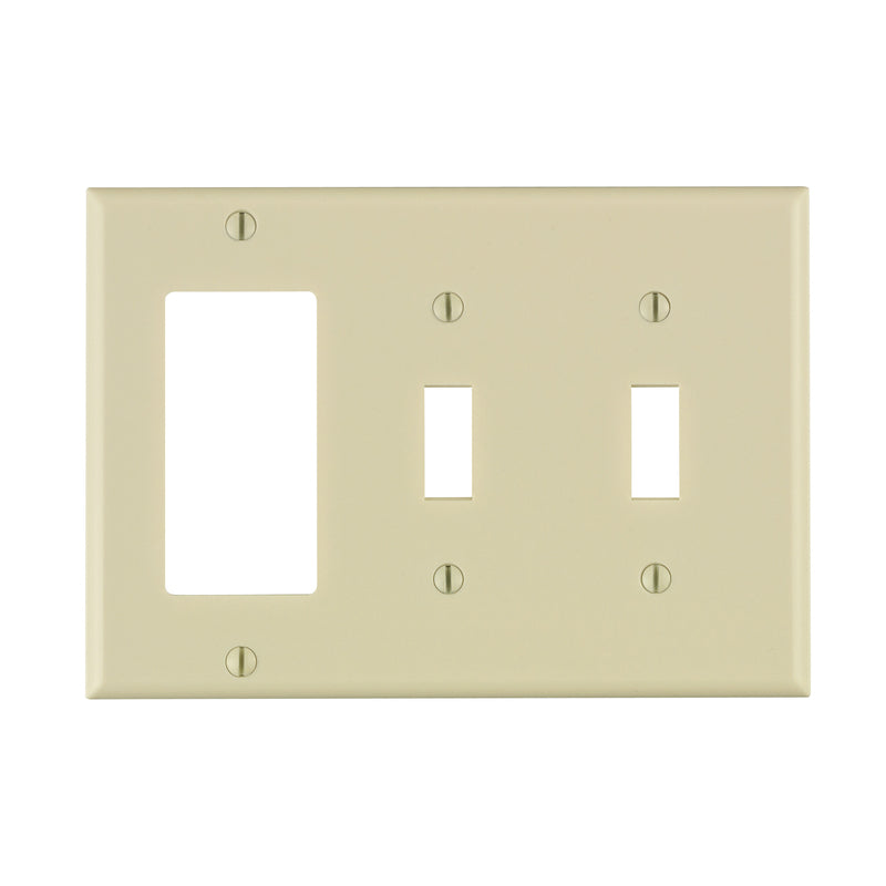 Leviton Light Almond 3 gang Thermoset Plastic Decorator/Toggle Wall Plate 1 pk