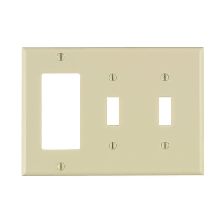 Leviton Light Almond 3 gang Thermoset Plastic Decorator/Toggle Wall Plate 1 pk