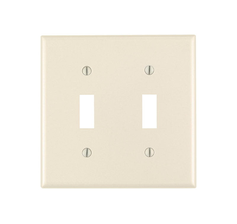 Leviton Almond 2 gang Plastic Toggle Wall Plate 1 pk