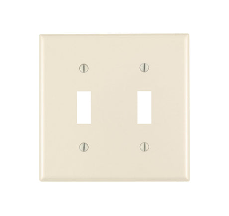 Leviton Almond 2 gang Plastic Toggle Wall Plate 1 pk