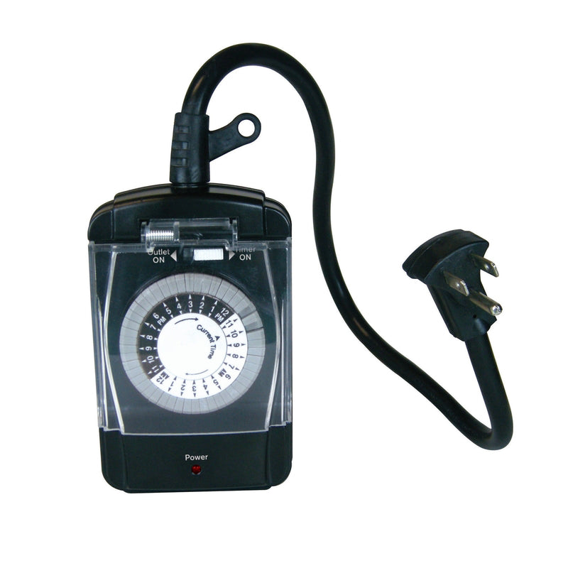 Prime Outdoor Mechanical Timer 125 V Black