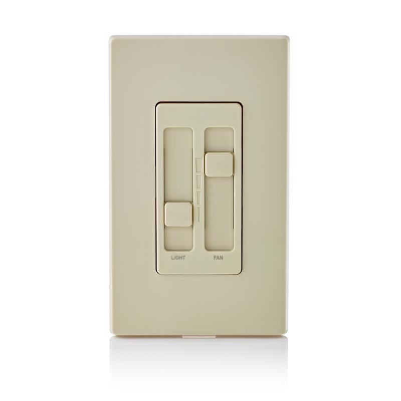 Leviton Decora SureSlide Ivory Fan/LED Dimmer Slide Switch 1 pk