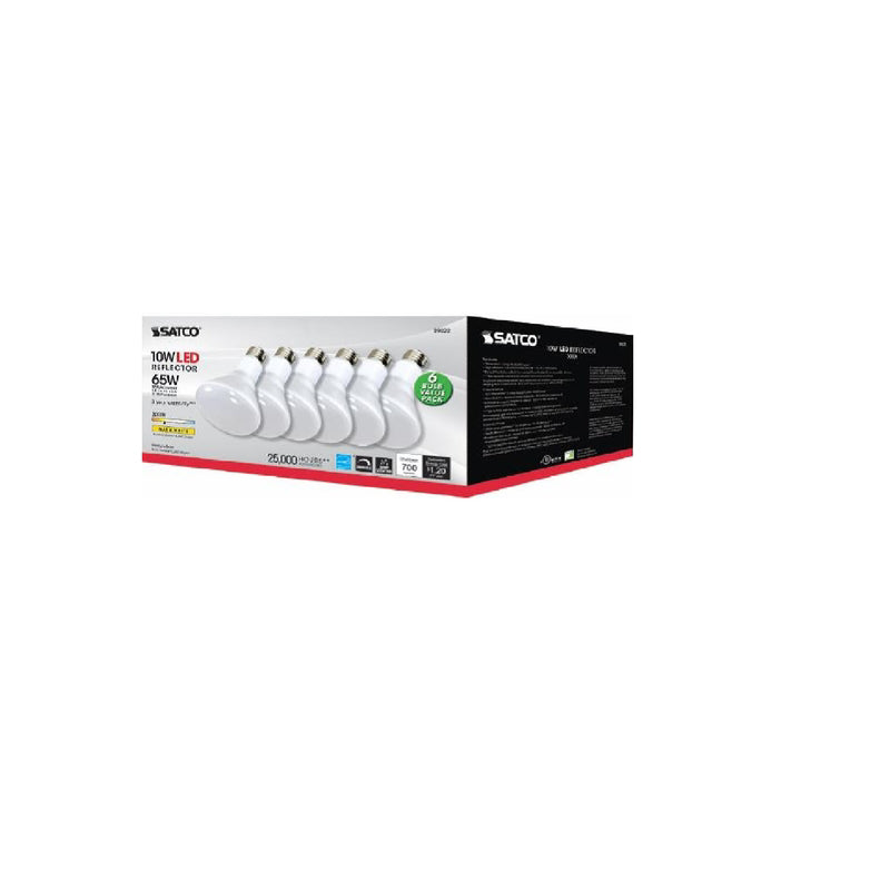 Satco BR30 E26 (Medium) LED Bulb Warm White 65 Watt Equivalence 6 pk