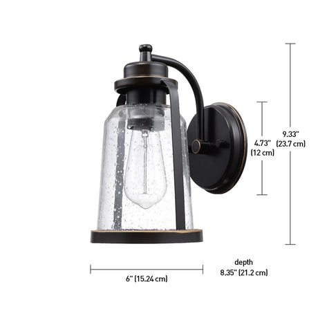 Globe Electric Vintage 1-Light Oil Rubbed Bronze Roth Wall Sconce