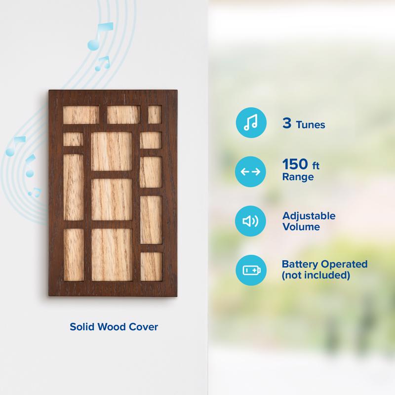 Heath Zenith Brown Wood Wireless Door Chime Kit