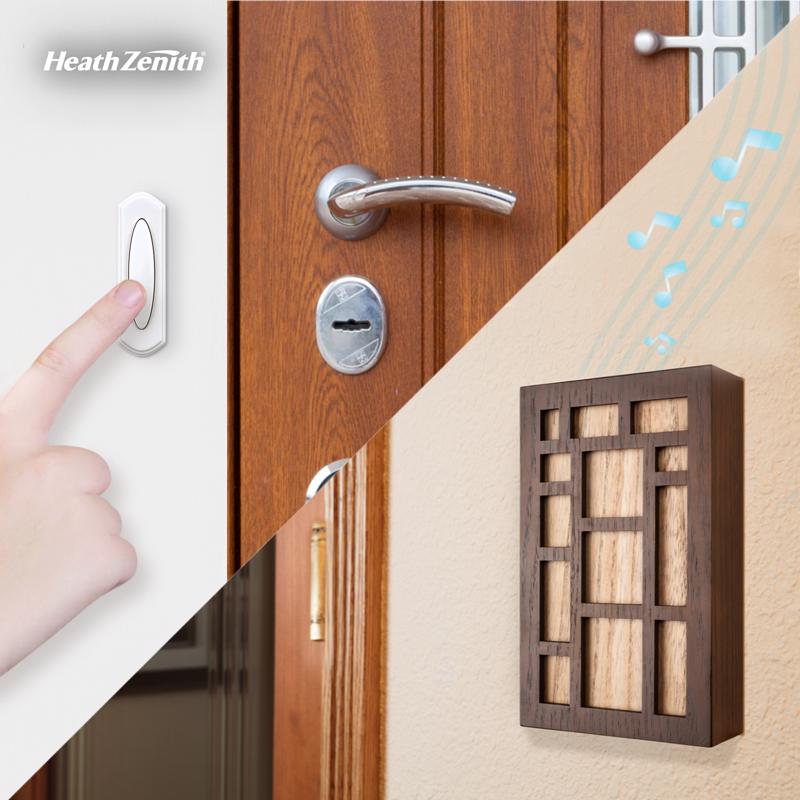 Heath Zenith Brown Wood Wireless Door Chime Kit
