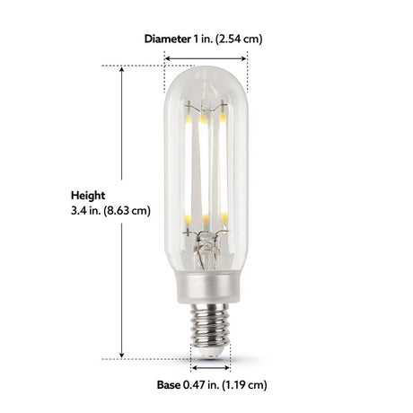 Feit T8 E12 (Candelabra) LED Bulb Soft White 40 Watt Equivalence 1 pk
