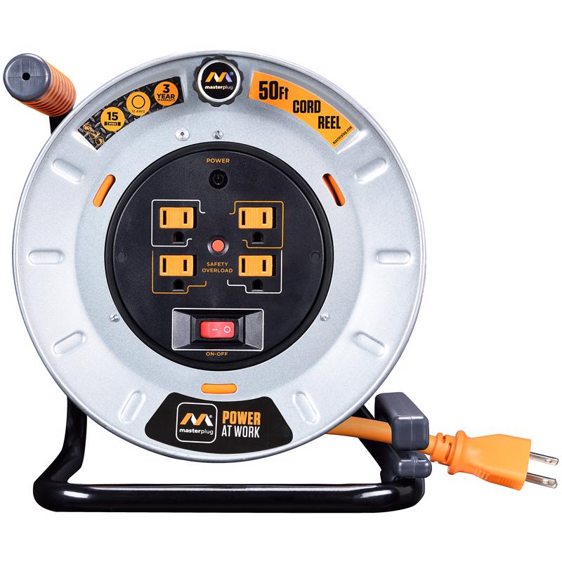 Masterplug 50 ft. L Metal Cord Reel