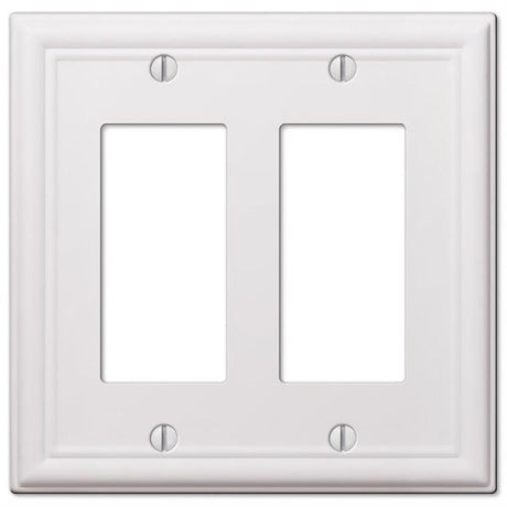 Amerelle Chelsea White 2 gang Stamped Steel Decorator Wall Plate 1 pk