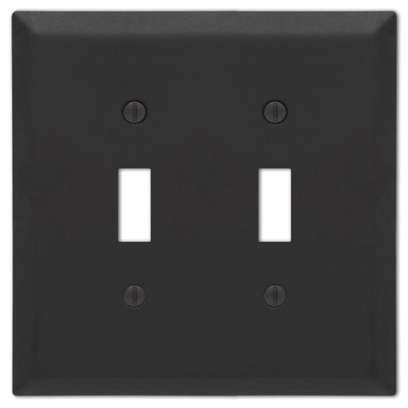 Amerelle Century Matte Black 2 gang Stamped Steel Toggle Wall Plate 1 pk