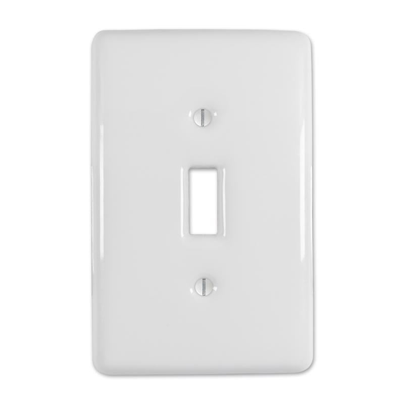 Amerelle Metro White 1 gang Stamped Steel Toggle Wall Plate 1 pk
