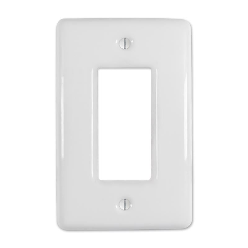 Amerelle Metro White 1 gang Ceramic Decorator Wall Plate 1 pk