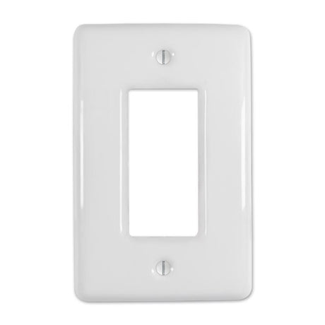Amerelle Metro White 1 gang Ceramic Decorator Wall Plate 1 pk