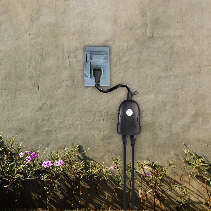 Feit Smart Home Commercial and Residential PVC Outdoor Smart-Enabled Dual Outlet Outdoor Plug 3R
