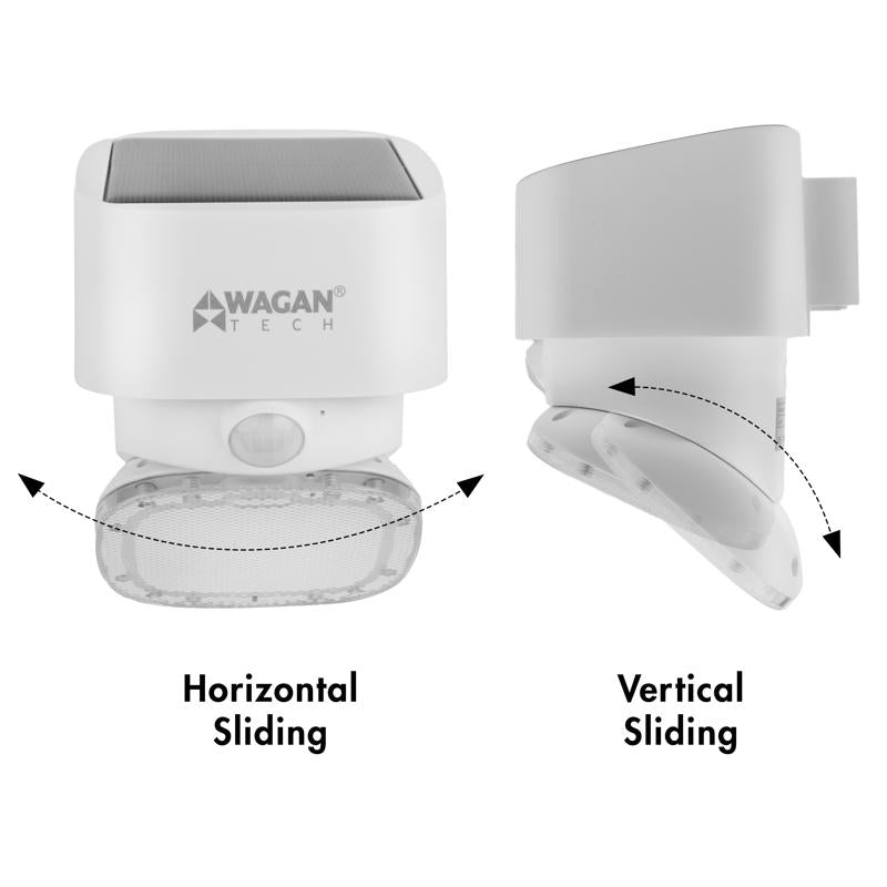 Wagan Tech Motion-Sensing Solar Powered LED White Security Wall Light, Pack of 6