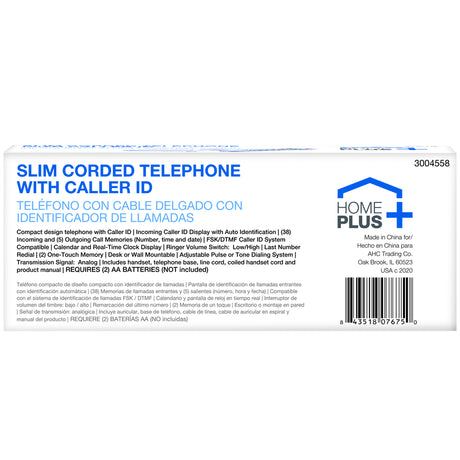 Home Plus 1 Handle Analog Telephone White