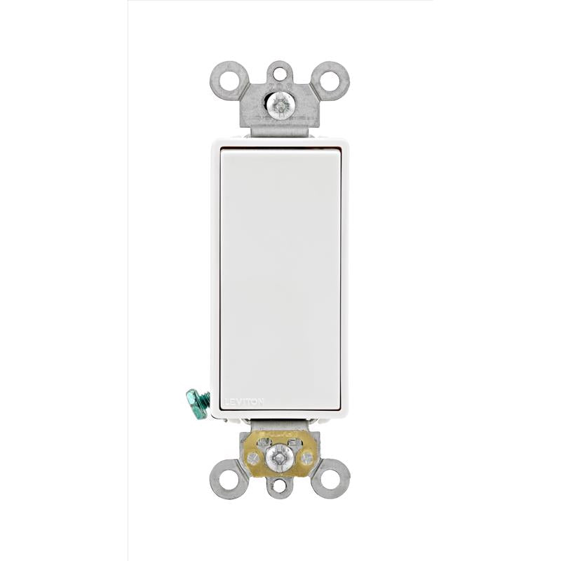 Leviton Decora Plus 20 amps 3-Way Antimicrobial Treated Rocker AC Quiet Switch White 1 pk