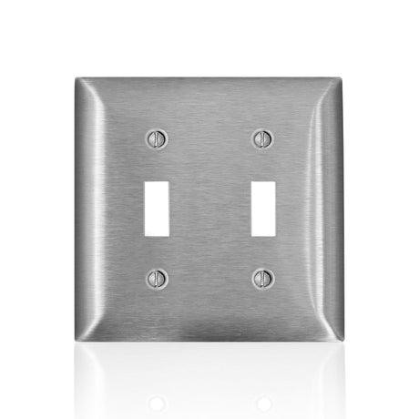 Leviton C-Series Satin Silver 2 gang Stainless Steel Toggle Wall Plate 1 pk