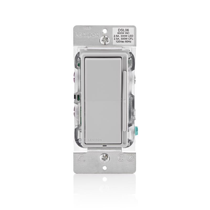 Leviton Decora Light Gray 600 W Rocker Dimmer Switch 1 pk