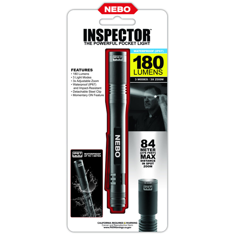 NEBO Inspector 180 lm Black LED Pen Light AAA Battery