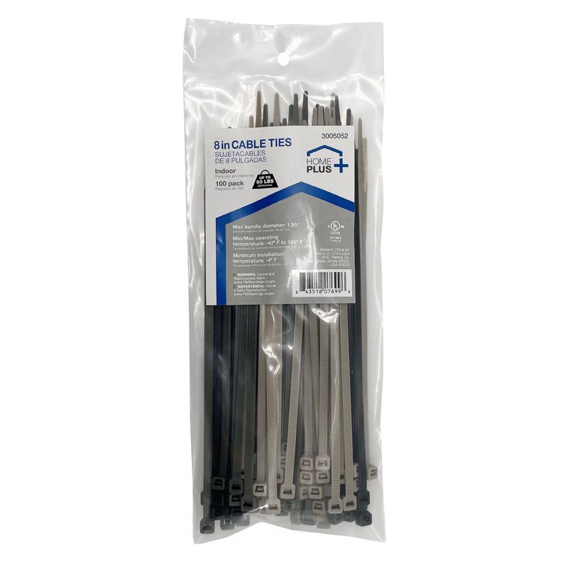 Home Plus 8 in. L Assorted Cable Tie 100 pk
