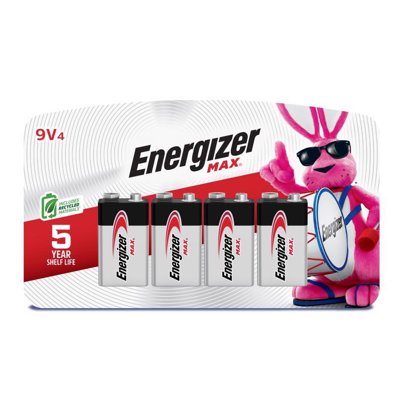 Energizer Max 9-Volt Alkaline Batteries 4 pk Carded