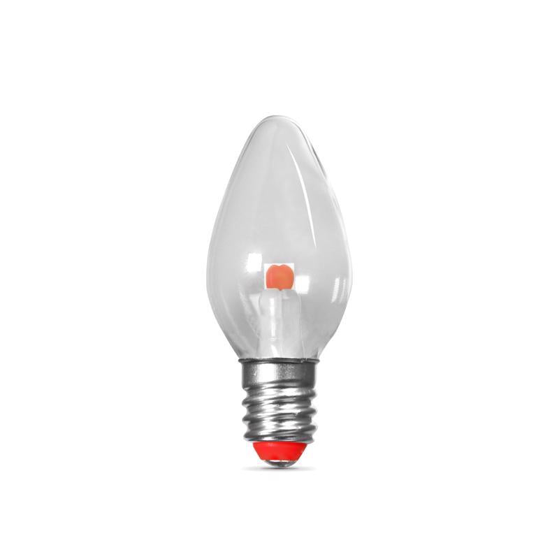 Feit C7 E12 (Candelabra) LED Bulb Red 0.5 Watt Equivalence 2 pk