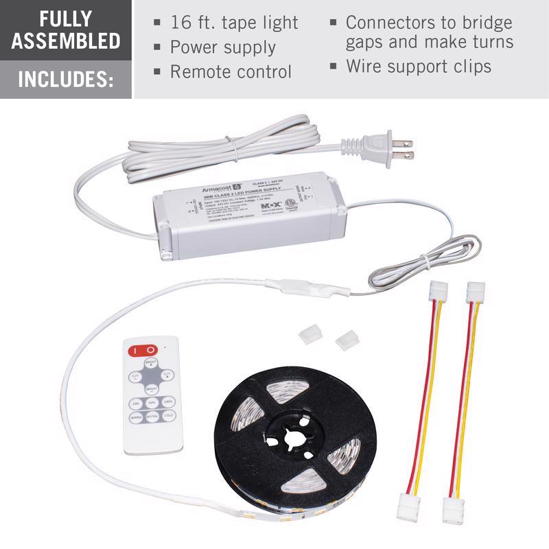 Armacost Lighting RibbonFlex home 16 ft. L White Plug-In LED Smart-Enabled Strip Tape Light Kit 1 pk