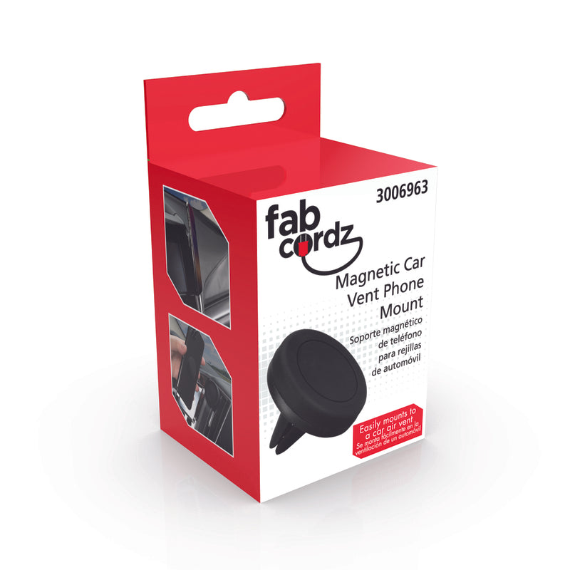 Fabcordz Black Vent Magnetic Phone Holder For All Mobile Devices