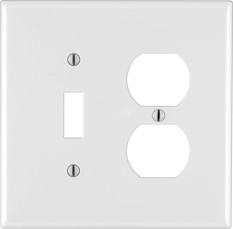 Leviton White 2 gang Thermoplastic Nylon Duplex/Toggle Wall Plate 1 pk