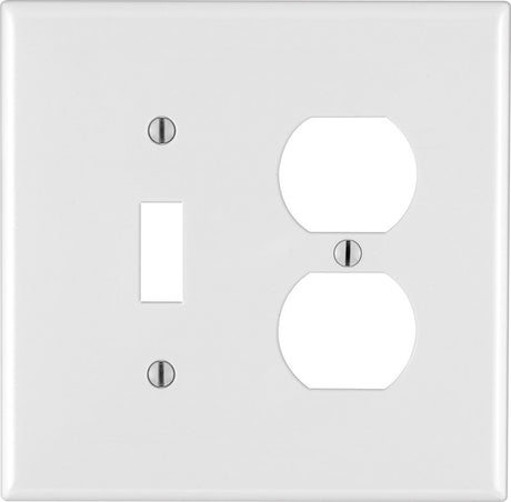 Leviton White 2 gang Thermoplastic Nylon Duplex/Toggle Wall Plate 1 pk