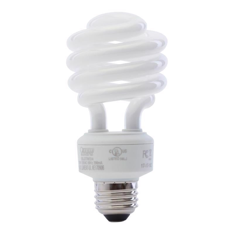 Feit Electric ESL23TM/D/4 Compact Fluorescent Bulb, 23 W, Spiral Lamp, Medium E26 Lamp Base, 1600 Lumens, Daylight Light