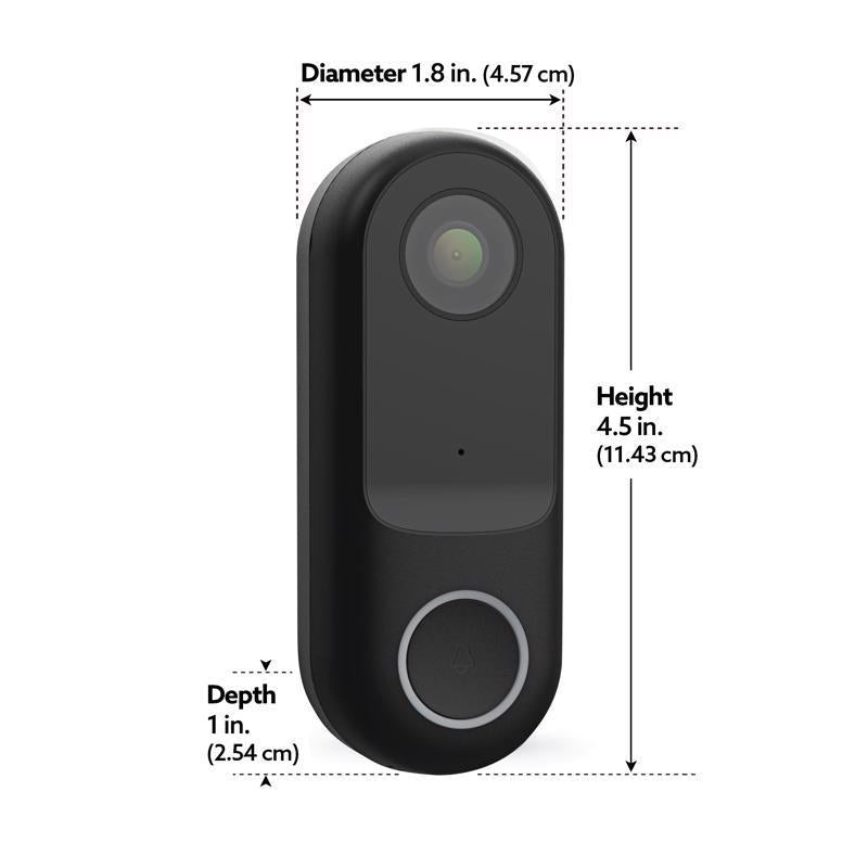 Feit Smart Home Black Plastic Wired Smart-Enabled Video Doorbell