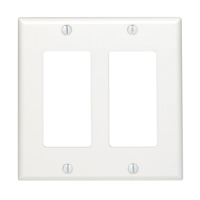 Leviton Decora White 2 gang Thermoset Plastic Decorator Wall Plate 1 pk, Pack of 50