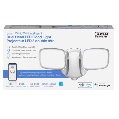 Feit Smart Home Switch Hardwired LED White Smart-Enabled Security Floodlight