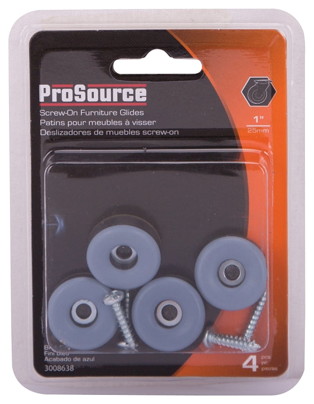 ProSource FE-S201-PS Furniture Glide, Plastic, Blue, Blue, 1 x 1 x 11/32 in Dimensions