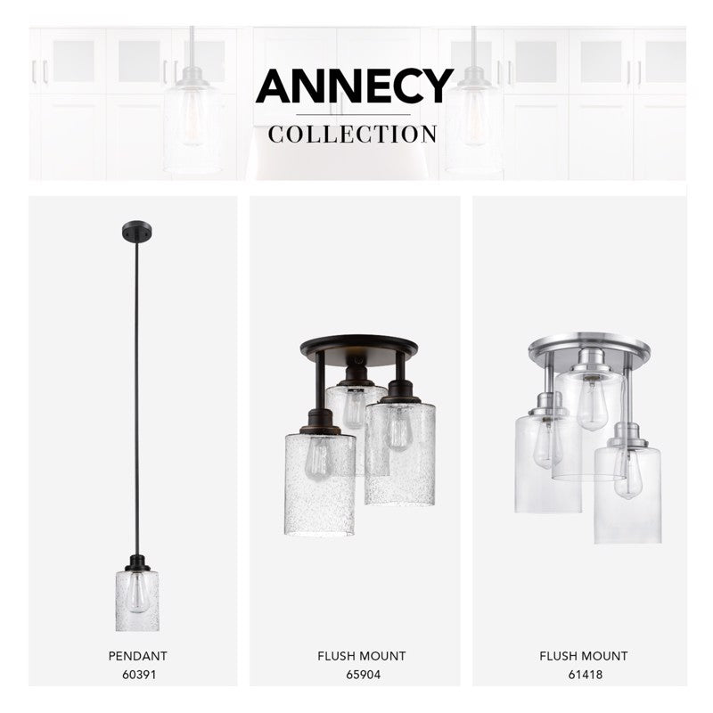 Globe Electric Annecy 15.4 in. H X 12.6 in. W X 12.6 in. L Oil Rubbed Bronze Ceiling Light