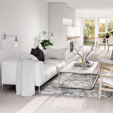 Globe Electric Parker 1-Light Chrome Clear Industrial Vintage style Wall Sconce