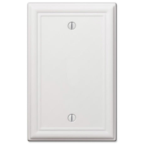 Amerelle Chelsea White 1 gang Stamped Steel Blank Wall Plate 1 pk